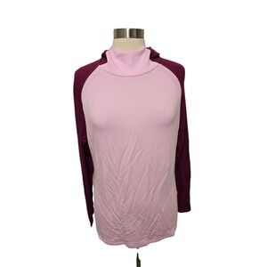 FootJoy FJ Colorblock Golf Pink Hoodie Sweatshirt Size Large Performance Pockets